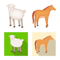 Vector illustration of breeding and kitchen icon. Set of breeding and organic stock symbol for web.