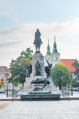 Fototapeta na wymiar The Grunwald Monument after renovation at Matejko Square in Krakow.