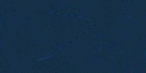 Abstract background of concentric triangles in blue colors
