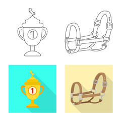Isolated object of equipment and riding logo. Collection of equipment and competition vector icon for stock.