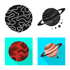 Vector illustration of astronomy and technology sign. Collection of astronomy and sky stock vector illustration.