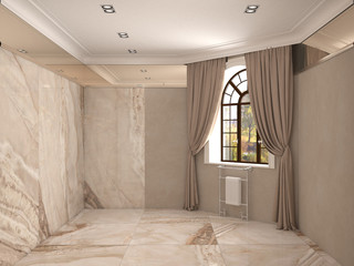 empty room, interior visualization, 3D illustration