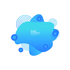 Abstract fluid blob in 3d shape. Blue liquid spot template design for flyer, presentation, cover, food, ads. Vector illustration