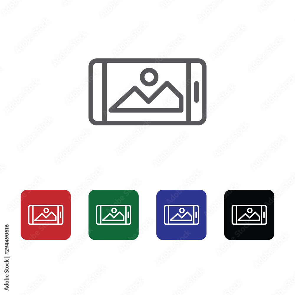 Poster mobile, landscape, mobile vector icon. element of phone for mobile concept and web apps illustration