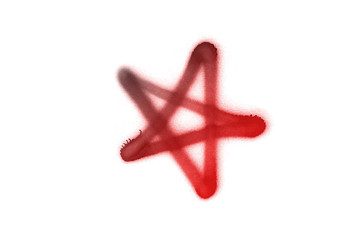 Graffiti star sign sprayed on white isolated background