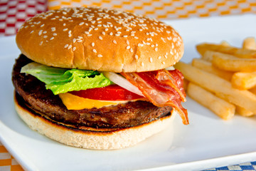 Classic cheese Burger grilled beef & toasted bun