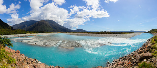 river of melted glacial water, West coast of New Zealand