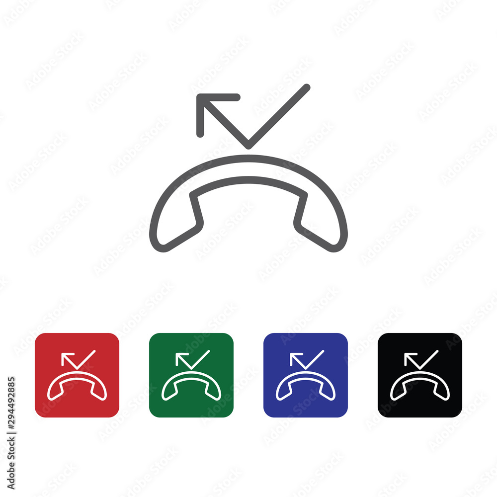 Poster call, handmulticolor, missed vector icon. element of phone for mobile concept and web apps illustrat