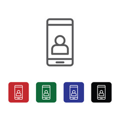 Contact, device, mobile vector icon. Element of phone for mobile concept and web apps illustration. Thin line icon for website design and development. Vector icon