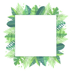 Vector illustration. Tropical frame, template for your design