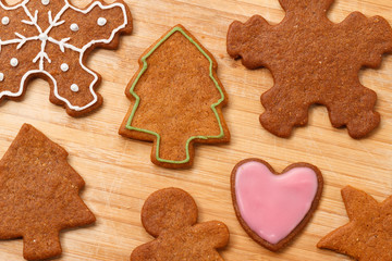 Christmas gingerbread cookie background