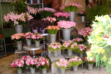 Fototapeta na wymiar Spring flower market in Copenhagen