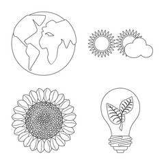 Vector design of innovation and technology logo. Collection of innovation and nature stock symbol for web.
