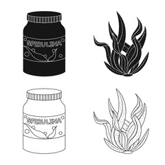 Vector illustration of protein and sea symbol. Set of protein and natural vector icon for stock.