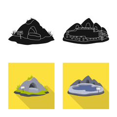 Isolated object of nature and fun sign. Set of nature and entertainment vector icon for stock.