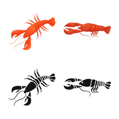 Vector illustration of appetizer and ocean logo. Collection of appetizer and delicacy stock symbol for web.