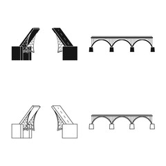 Isolated object of connection and design logo. Collection of connection and side stock vector illustration.