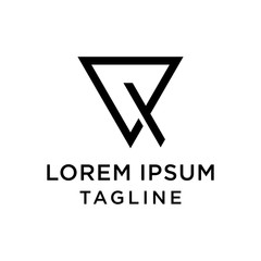 initial letter logo VQ, QV logo template 