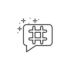 bubble hashtag icon. Element of famous