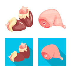 Isolated object of product and poultry sign. Collection of product and agriculture stock vector illustration.