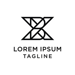 initial letter logo XB, BX logo template