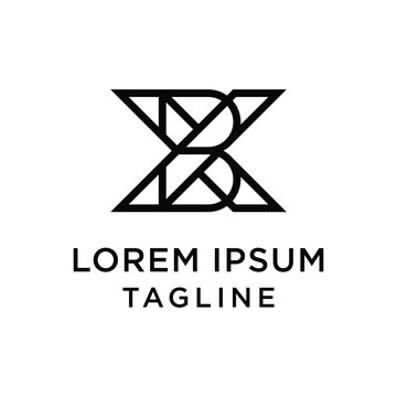 initial letter logo XB, BX logo template