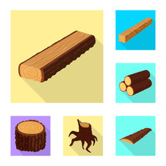 Vector design of material and nature icon. Set of material and raw vector icon for stock.