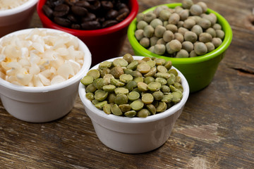 jars with beans grains