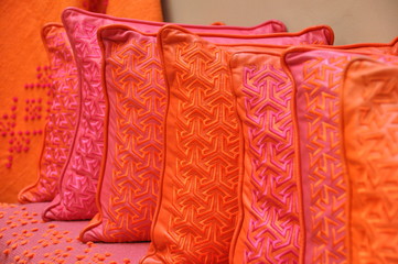 Almofadas laranja rosa - 294502293