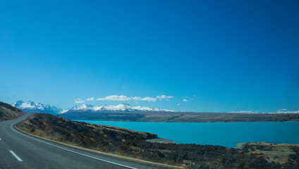 Lake tasman glacier tasman mt cook new zealand	