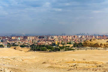 View on Cairo city from the Giza plateau