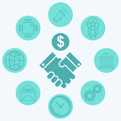 Financial agreement vector icon sign symbol