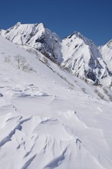 Back country skiing / snowboarding in Hakuba valley, Japan