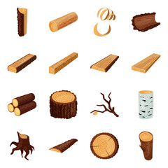 Isolated object of signboard and wood sign. Collection of signboard and wooden vector icon for stock.