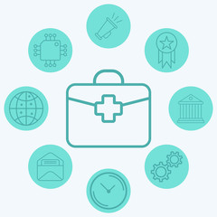 First aid kit vector icon sign symbol