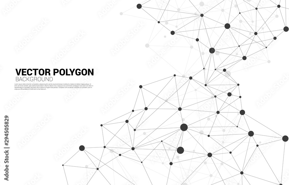 Aufkleber Network Connecting dot polygon background. Concept of Network Business, technology, Data and chemical. Dot connect line abstract background represent futuristic network and data transformation