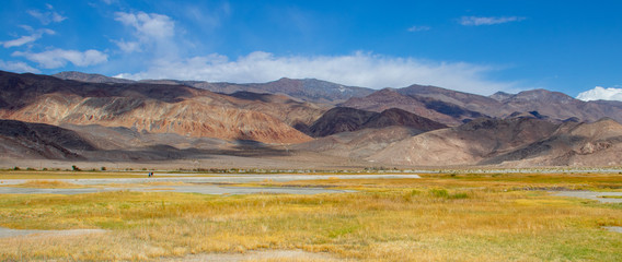 View of mountains from dry Lake bed