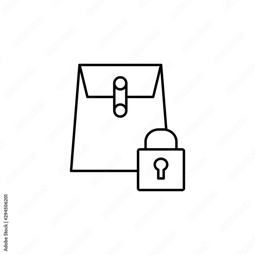 Poster envelope files block locked icon. element of confidential line icon