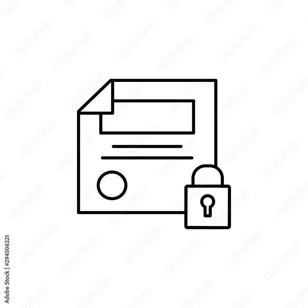 Poster file document data locked icon. element of confidential line icon