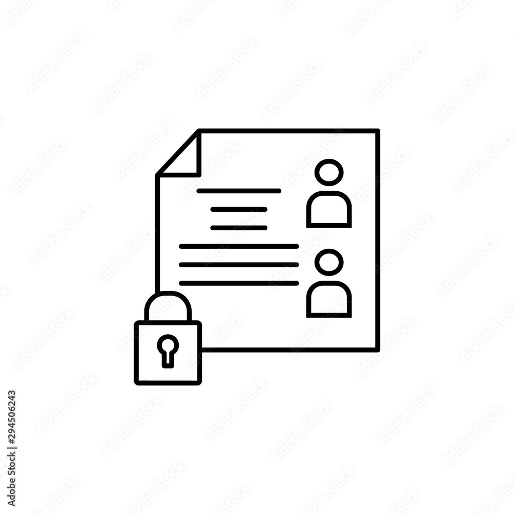 Poster document user locker icon. element of confidential line icon