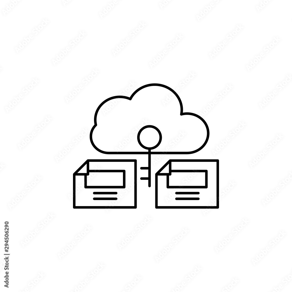 Poster cloud free key access defend icon. element of confidential line icon