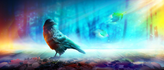 Halloween Motiv mit Raben