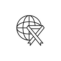 Global, cancer ribbon icon. Element of world cancer day icon