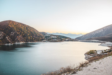 Beautiful view of high mountain Kezenoyam Lake