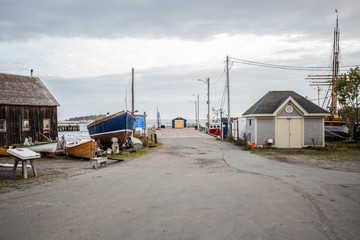 Fototapeta na wymiar Empty harbor in Lunenburg, Nova scotia 