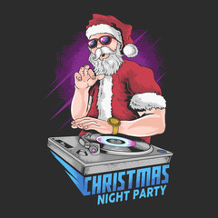 SANTA CLAUS CHRISTMAS MUSIC DJ NIGHT PARTY VECTOR SPECIAL ARTWORK
