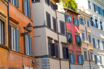 Fototapeta na wymiar Beautiful Rome streets in historic city center near Vatican