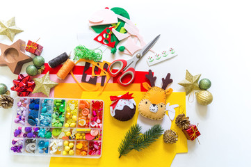 Craft soft toy decor for Christmas tree elf felt.