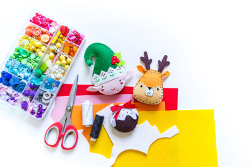 Craft soft toy decor for Christmas tree elf felt.
