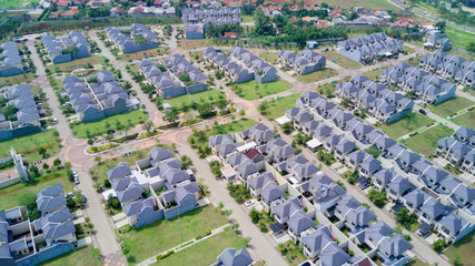 Aerial view of new residential house complex